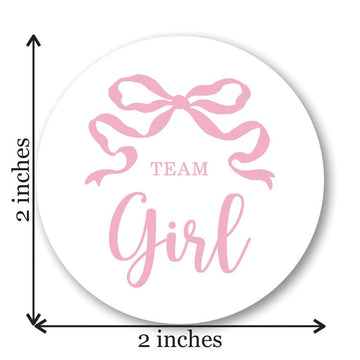 Pink and Blue Bow Gender Reveal Stickers - 40 Labels (20 of Each Design)