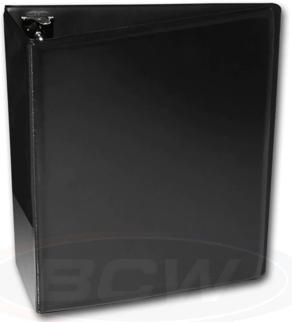 BCW 3-Inch Plain Black Album - Heavy-Duty 3 Ring Binder for Trading Cards, Photos & Memorabilia | Holds Multiple Binder Pages (Sold Separately)