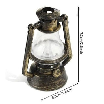 Bronze Color Miniature Lamps for Dollhouse, Doll House Retro Oil Lantern Dollhouse Accessories Scene Ornaments Miniature Scene Model Hurricane Lantern