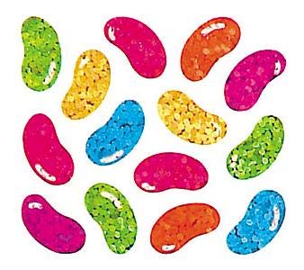JILLSON & ROBERTS Bulk Roll Prismatic Stickers, Micro Jelly Beans - 100 Repeats