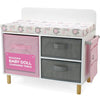 Emily Rose 14-19 Inch Baby Doll Nursery Furniture Changing Table - Elephant Theme with Large Storage Bins, Accessories Pouch & Thick Pad - Doll NOT