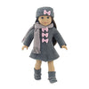 Emily Rose 18-inch Doll Clothes Grey and Pink 4 PC Winter Coat Outdoor Outfit, Includes Matching Hat, Boots and Scarf | Compatible with 18" American