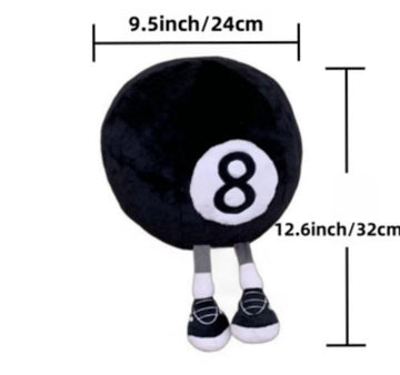 Xshelley 12.6 inch Billiard 8 Ball Plush Toy Pillow-3D Black 8 Billiard Ball Throw Pillow-Black Circle Pillow Plush Stuffed Billiards Decoration Gifts