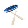 Mini Rowboat Mini Tiny Wooden Boat with Oars for Fairy Garden Kits for DIY Fairy Garden Dollhouse Decoration, Canoe Model Figurines Miniature