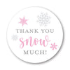 2"" Round Snowflakes Thank You Snow Much Favor Stickers (40 Labels) (Pink)