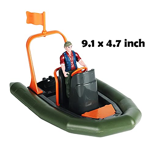 Hiawbon Speedboat Underwater Diver Figurines, Underwater Speedboat Models, Plastic Boat Model for Desk Decorations, Set of 6