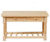 Melody Dollhouse Kitchen Table Work Bench Miniature Unfinished Bare Wood Furniture