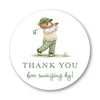 Golf Theme Thank You Stickers, 2-Inch Round, Set of 40, Thank You for Swinging By (Teddy Bear Golfer)