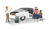 Pit Stop 1956 Ford Car & Family of 3 N scale Woodland Scenics