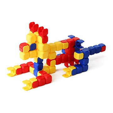 POPULAR PLAYTHINGS LinkaBlox Snap Together Building Set, Click Block Construction Toy, Stem Play, Gifts for Kids Ages 4 & Up - 60 Pieces
