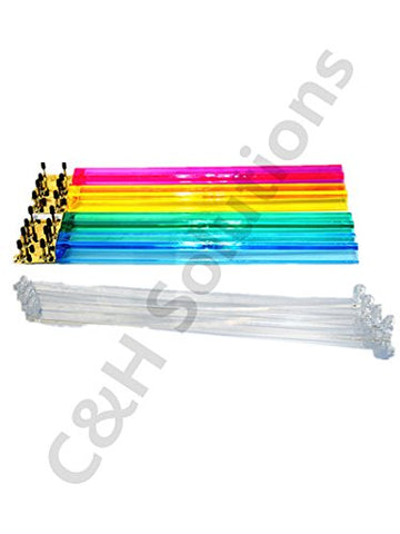 C&H Solutions Clear Acrylic Mahjong Pushers 18'' - Set of 4 and Color Acrylic Mahjong Racks 18'' - Set of 4 (Combo)