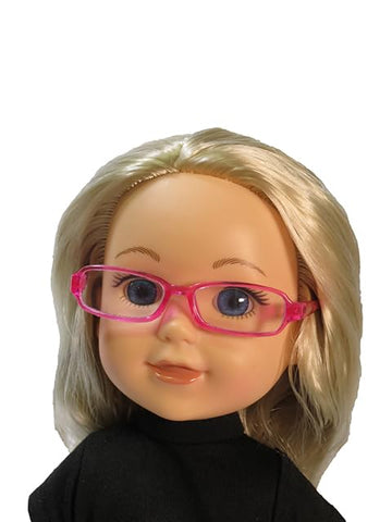 American Fashion World 4-Pack Rectangular Glasses for 14.5 Inch Dolls - Pink & Green, Teal, Pink & Blue Sunglasses