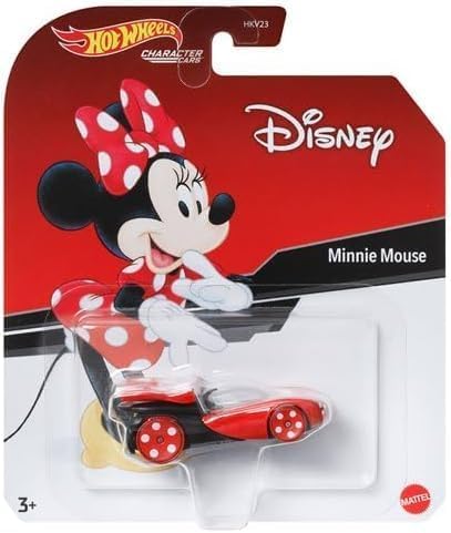 Hot Wheels Disney Character Cars Collection, Bundle of 4, Minnie Mouse, Sorcerer's Apprentice Mickey, Daisy Duck, Donald Duck, Ages 3+ HDL35-956C