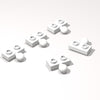 Classic Building Plate Bulk, 1x2 with Tow Ball on Side 200 Piece, Compatible with Lego Parts and Pieces:(Colour:White)