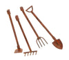 4 Pcs Miniature Dollhouse Garden Tools 1:12 Mini Rusty Shovel Hoe and Pitchfork Fairy Garden Accessories Furniture Ornaments Micro Landscape Decor