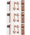 Dollhouse Miniature 1:24 Scale Door Knobs and Back Plate with Keys in Bronze Finish by Handley House