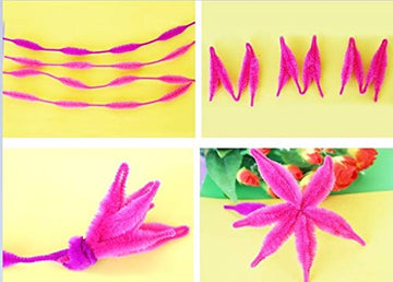 Pipe Cleaners Craft Chenille Stems with Bumps 100 pcs Multicolour Chenille Stems Pipe Cleaners Handmade DIY Art Craft Material