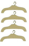 Dolls House Miniature 1:12 Bedroom Wardrobe Accessory 4 Wooden Coat Hangers