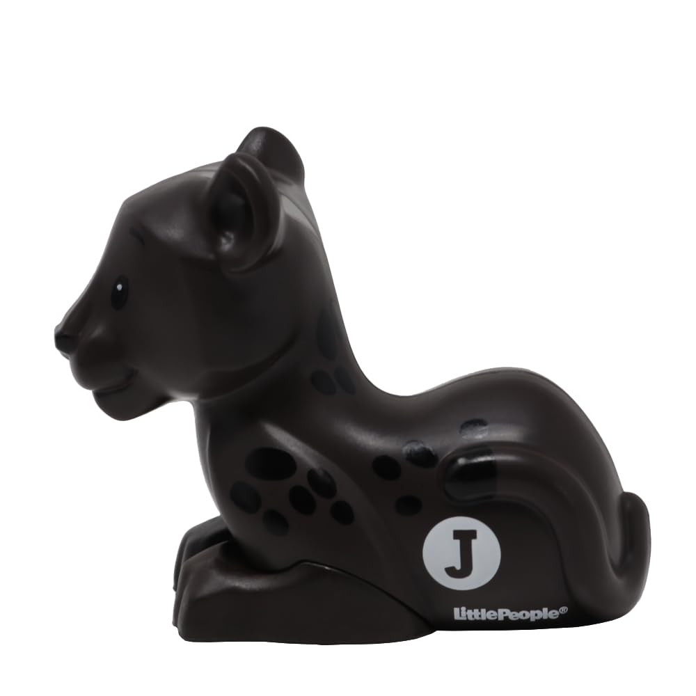Fisher-Price Replacement Part for Collectible Little People Alphabet Fun Zoo Safari Farm Playset JGR92 - Replacement Letter J Gray and Black Jaguar