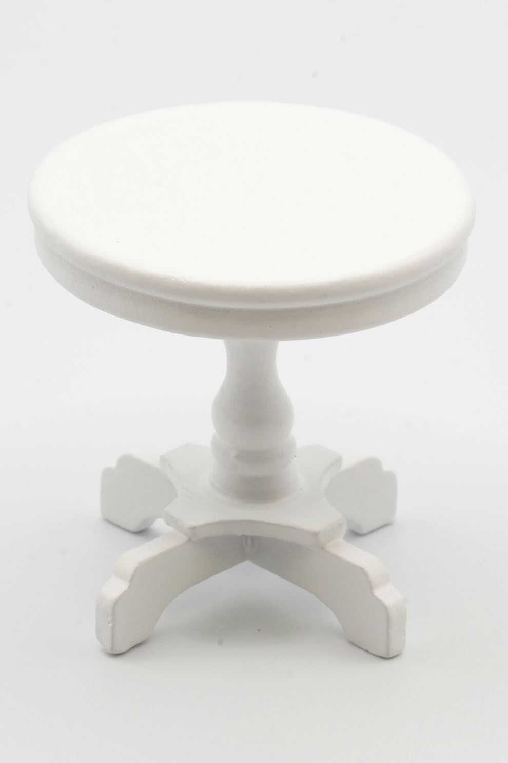 Dollhouse Miniature Round End Table (White)