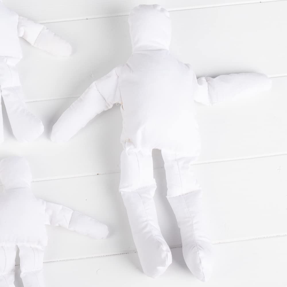 Factory Direct Craft Group of 4 Cloth Doll Body Blank Models - Pre-Stuffed Natural Muslin Doll Bodies for Making Therapy Reiki Energy Dolls, Angels