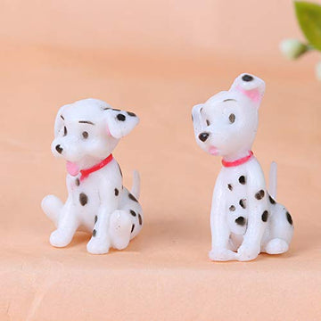 Miniature Dog Figurines 102Pcs Dalmatian Figures Mini Plastic Fairy Garden Miniature Moss Landscape DIY Terrarium Crafts Ornament Accessories for Home
