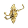 Dollhouse Polished Brass Triple Coat Hook Miniature Hall Cloakroom Accessory