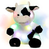 Hopearl LED Plush Cow Lighting Up Stuffed Animal Diary Cattle Floppy Night Lights Glow in The Dark Birthday Festival for Kids Toddler Girls, 13''