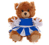 Plushland Mocha Cheer Bear 6 Inches, Stuffed Animal Personalized Gift - Custom Text on Outfit (Royal Blue)