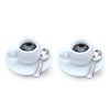 SXFSE Dollhouse Decoration Accessories, 1:12 Dollhouse Miniature Scene Model Coffee Cups with Spoon (2 PCS, 14 x 22mm)