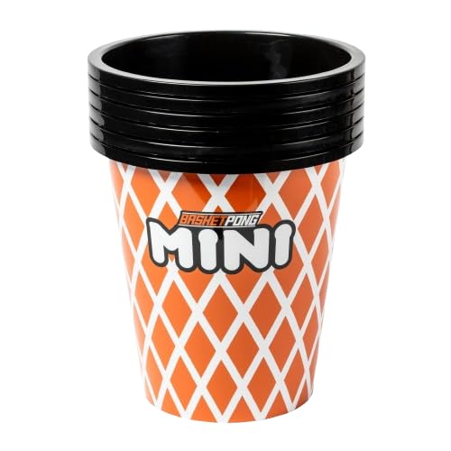 BasketPong Mini - Yard Pong and Basketball Game with 12 Buckets, 2 Balls, Carrying Bag, and Air Pump - Outdoor Game for Lawn, Backyard, Beach,
