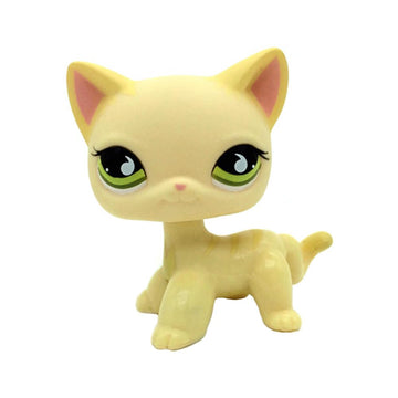 CFCLLBR #733 Mini Pet Toys Yellow Cream Short Hair Cat Animal Figure