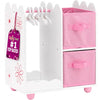 Emily Rose 18 Inch Doll Clothes Storage Wardrobe Closet Organizer - Floral