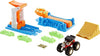 Hot Wheels Monster Trucks Launch & Bash Playset with Launcher, 4 Crushed Cars, 1 1:64 Scale Monster Truck, Landing Zone for Stunting, Crashing Action