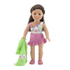 Emily Rose 18 Inch Doll Clothes 4-PC Floral Print One Piece Swimsuit Swim Set, Includes Matching Towel, Ruffled Skirt, and Fun Beach Sandals! | Gift