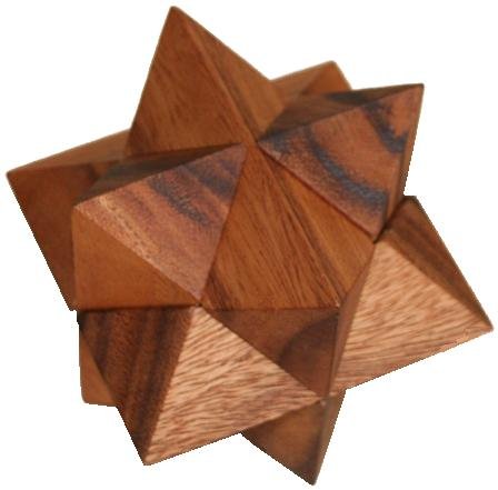 6 Wooden Puzzle Gift Set in A Wood Box - 3D Unique IQ Puzzles