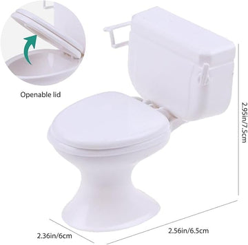 1:12 Scale Miniature Bathroom Toilet - Realistic Dollhouse Furniture for DIY Crafts, Dioramas and Architectural Models