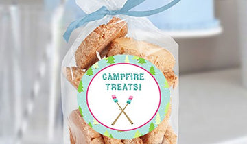 Glamping Girl Camping Pink Party Invitations Supply Decoration Decor (Sticker Favors)