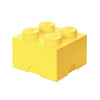 LEGO Storage Brick 4 - studs Cool Yellow - Stackable Plastic Storage Box with Lid for Kids and Adults Ideal Desk Organizer and Toy Box - 5.6L Capacity