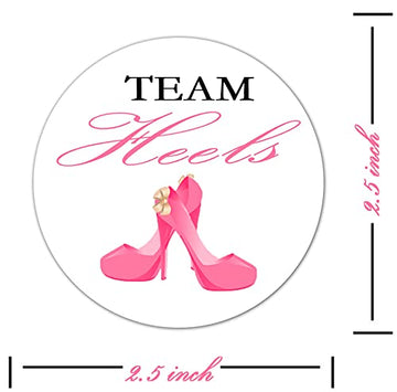 Team Heels Wheels Gender Reveal Party Stickers,2.5 Inch Party Stickers Decorations Supplies Favors Voting Glossy(120 Pcs)