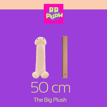 PeePee Pillow™ Big PeePee Plush Phallic Novelty Cuddle Pillow, Peach, 20in