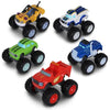 NKOK Blaze and The Monster Machines (Free-Wheel) 5PK (Blaze, Pickle, Crusher, Stripes & Darington); No Batteries Required; Grippy Tires; STEM