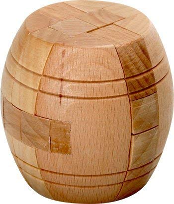 Handmade Powder Barrel Interlocking Wooden puzzle Brain Teaser Puzzles Lock Logic Puzzle Intellectual Removing Assembling Toy for Kids and Adults