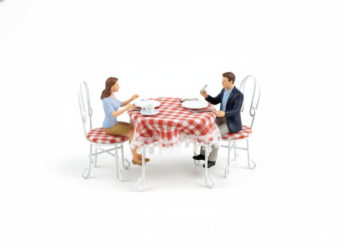 Doll House Miniature Soda Fountain Table and Chairs