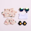 LYBHYQTII Clothes for 17cm Collectible Dolls Cool Style Doll Outfit 5 Piece Set Including a Coat, T-Shirt, Pants, Sunglasses and Slippers - Dolls