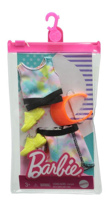 Mattel - Barbie Complete Looks Fashion, Tie-die Top and Skirt with Yellow Shoes