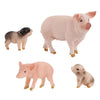 DOYIFUN 4 Pcs Realistic Farm Pig Animals Model Figure Toy Set,Barn Farm Pig Figurines Collection Playset with Farm Keepers, Preschool Science