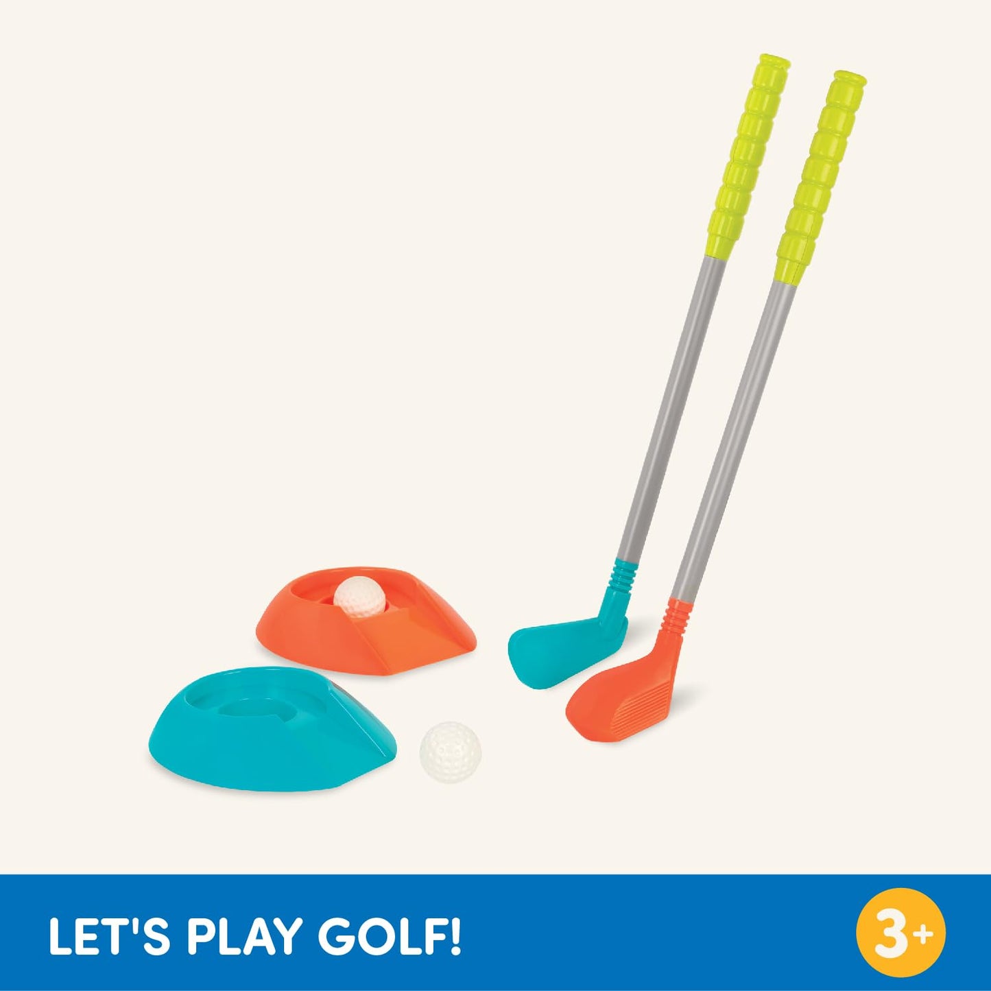 Battat Kids Golf Set, Let's Play Golf!, 2 Clubs 2 Balls 2 Cups, Summer