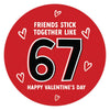 Andaz Press 40 Pack 67 Valentines Stickers, 2 Inch Valentines Day Stickers, Funny Valentine Stickers Sheets, Friends Stick Together Like 67 Labels