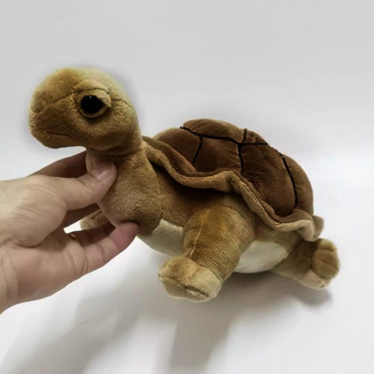 TAMMYFLYFLY Tortoise Plush Toy - 10inch Lifelike Brown Tortoise Stuffed Animals Animals Model Dolls 26cm
